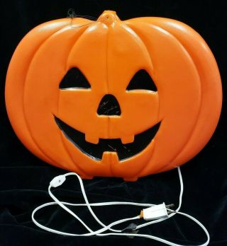 Rare Pumpkin Jack - O - Lantern Halloween Flat Blow Mold W/ Light Cord