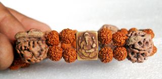 Rare Ganesha Rudraksha Ganesh Rudraksh Bracelet Yoga Meditation Japa Wrist Band