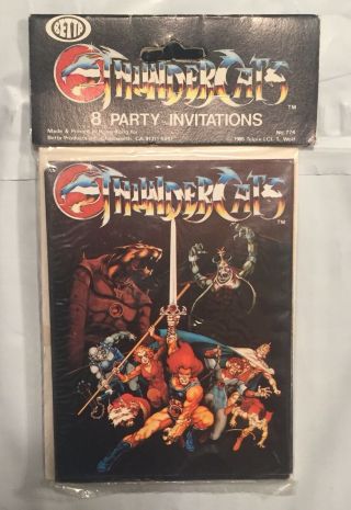 Thundercats,  8 Party Invitations,  Telpix 1985 | Vintage | Hard To Find