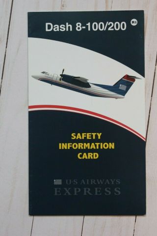 Us Airways Express Dash 8 - 100/200 Safety Card - 2/10