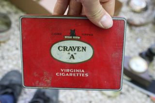 Vintage Craven A Cork Tipped Virginia Cigarette Tobacco Tin London England