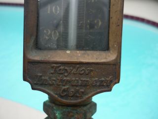 Vintage Tycos Taylor Instrument Co.  Thermometer Brass Rochester Toronto Antique 3