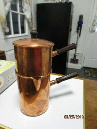 Antique Vintage Metalware Revere Copper And Brass Coffee Drip - O - Later