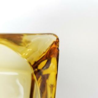 Vintage Amber Glass Ashtray 4.  75in square Glass Cigar Cigarette Astray 4