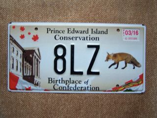 2016 Prince Edward Island Fox License Plate.  115 Grams