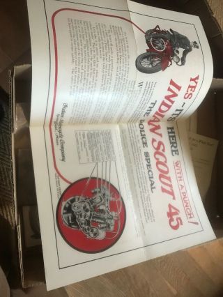 Indian Scout Police Dealer Motorcycle Announcement Brochure