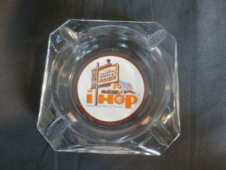 Ihop International House Of Pancakes Vintage Clear Glass Ashtray Euc