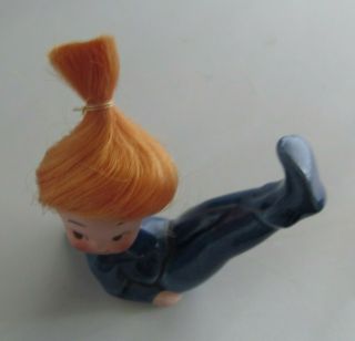 ca 1960s Vtg Red Hair Pixie Elf Girl National Pottery Co Napco C - 6798 Japan 2.  5 5