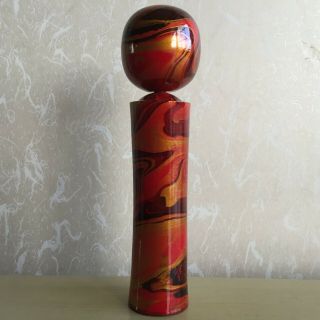 Highly recommended 21.  3cm Marble Color Kokeshi Japan Antique wood Doll No.  MB612 5