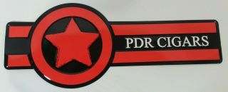 Large Pdr Cigars Advertising Tin Metal Embossed Sign 23.  25 Inches By 9.  25 Inches