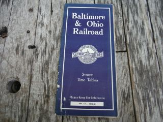 Vintage 1922 B&o Baltimore And Ohio Railroad All Trains Via Washington Timetable