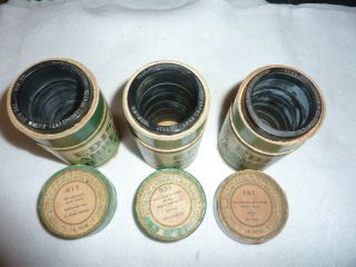 Three Edison 4m Wax Amberol Cylinder Phonograph Records 833,  417,  141 Obt
