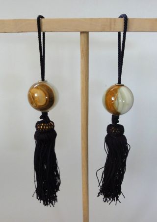 K 34 Weight For Japanese Hanging Scroll Fuchin / Stone W/ Tassel