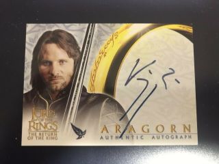 Lord Of The Rings Rotk Vigil Mortensen As Aragon Topps Autograph Card Lotr