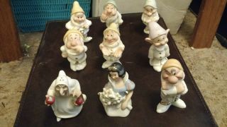 Disney Lenox Snow White And Seven Dwarves And Witch Salt Pepper Shakers
