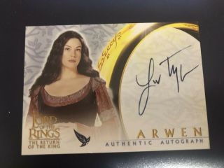 Lord Of The Rings Rotk Liv Tyler As Arwen Topps Autograph Card Lotr