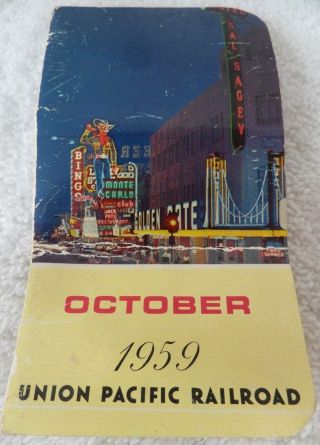 Union Pacific Railroad Las Vegas 1959 October Notebook Pioneer Club Vegas Vic
