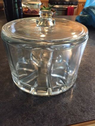 Vintage Glass Cheese Sanitary Preserver Heavy Jar With Lid 7