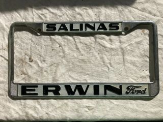 Vintage Erwin Ford Salinas California License Plate Frame