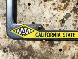 Vintage California State Automobile Association AAA Metal License Plate Frame 2