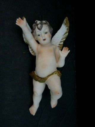 Vintage Capodimonte Nativity Angel.  Porcelain.  Rare.  6 " Tall.  Hanging.  Ornament