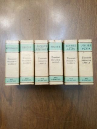 Vintage Dennison’s Preserve Labels Miniature Book Boxes Loaded W/ Labels