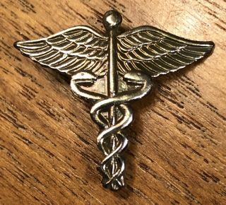 Vintage Medical Caduceus Lapel Pin Pinback Doctor Nurse Emt Ems Paramedic