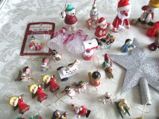 70,  VTG XMAS ORNAMENTS - - MINIATURES & MORE - - MOSTLY WOODEN - - CHILDREN ' S TREES 2