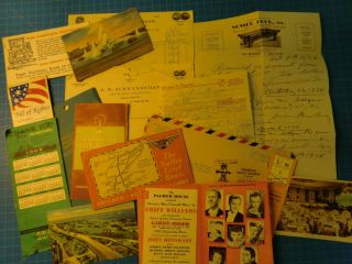 Miscellaneous Vintage Paper Receipts Invoice Tickets Postcards 1934 - 64