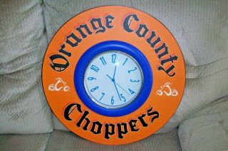 Orange County Choppers Wall Clock Motorcycles Harley Large 22 " Wide