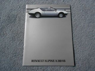 1984 Renault Alpine A310 V6 Dealer Sales Brochure French Text Only 18 Pages Oem