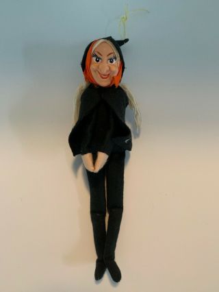 Vintage Halloween Felt Witch Doll Figure Hanging Decoration No Broom