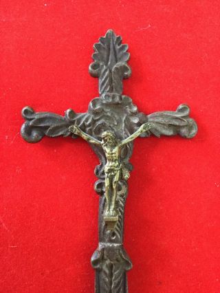 Antique Bronze crucifix religious cross Jesus Christ 2