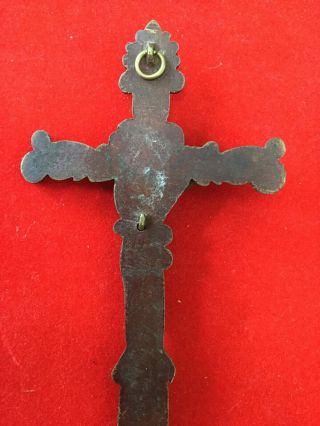 Antique Bronze crucifix religious cross Jesus Christ 6