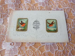 Victorian Christmas Card/robins/goodall