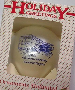 Vintage 1997 Windham Hospital Connecticut Christmas Ornament 10th N Series Boxed
