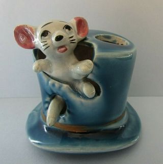 Fab Rare Vintage C1960s Retro Mouse In A Tophat Top Hat Ornament