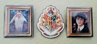 Harry Potter Set Of Three Large Enamel Pin/brooch Badges