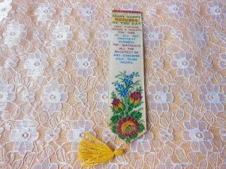 Victorian Embroidered/woven Birthday Silk Bookmark/welch & Lenton