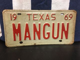Vintage 1969 Texas License Plate (mangun)