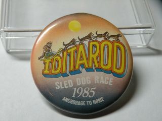 1985 Iditarod Sled Dog Race Collectible 2 1/4 " Pinback Anchorage To Nome