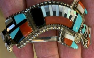 Wonderful Zuni Rainbow Man Bracelet.  H&E Cellecion.  Expert stonework 2