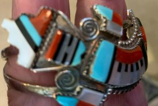 Wonderful Zuni Rainbow Man Bracelet.  H&E Cellecion.  Expert stonework 4