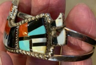 Wonderful Zuni Rainbow Man Bracelet.  H&E Cellecion.  Expert stonework 5
