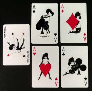 Vintage 1968 & 1971 Playboy Playmate Bridge Set AK - 0306 cards 2 decks 4