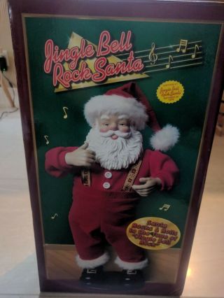 1998 Jingle Bell Rock Santa Animated Dancing Santa With Box