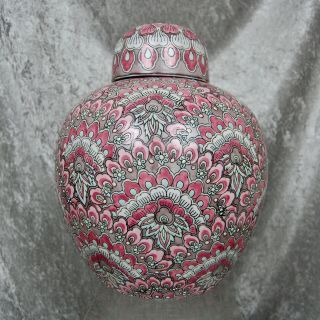 Large Chinese Porcelain Enameled Ginger Jar,  Circa 1940