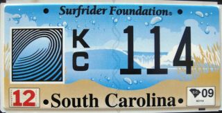 South Carolina Surfrider License Plate