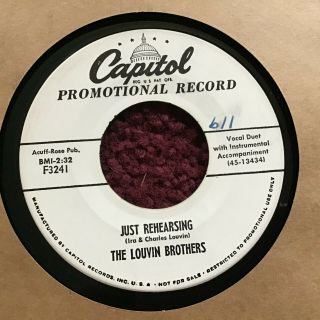 45 Rpm Louvin Brothers Capitol Dj 3241 Just Rehearsing Vg,