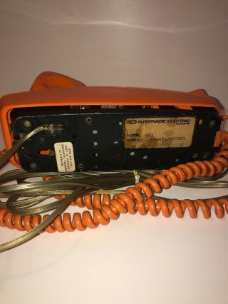 Vintage GTE Automatic Electric Orange Model 981 Wall Telephone Phone Push Button 3